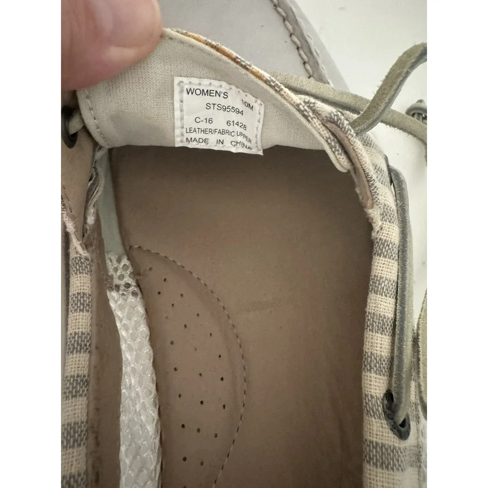 Women's Sperry Top-Sider Firefish Stripe Mesh Light Grey Boat‎ Shoes 10M